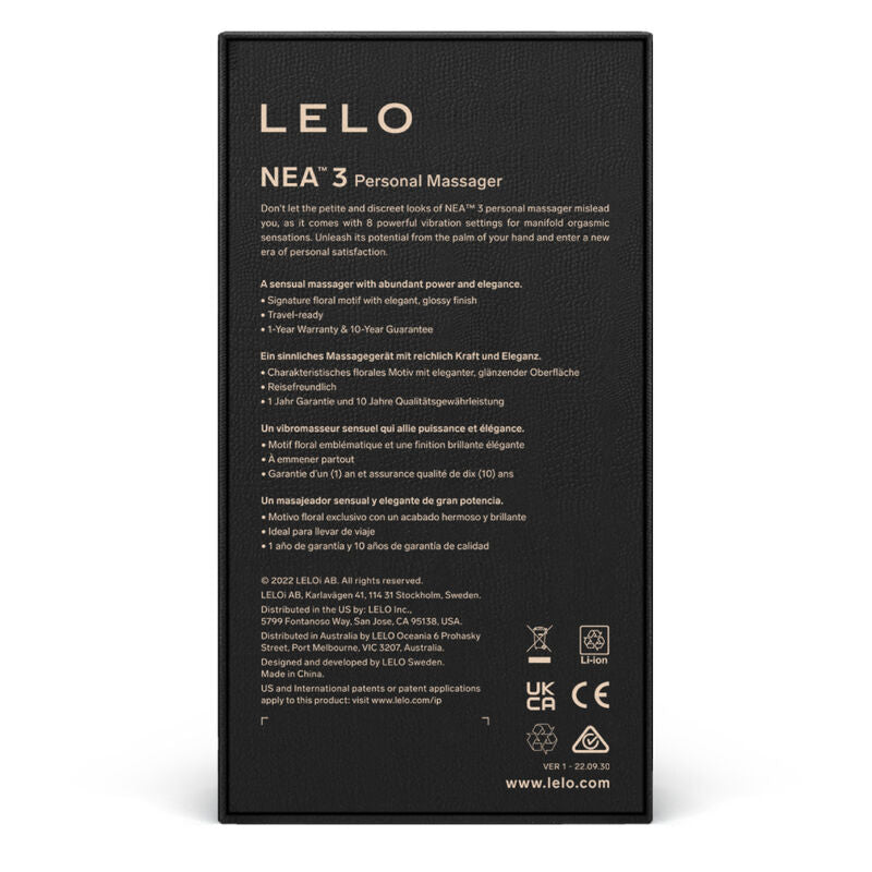 LELO - NEA 3 MASSAGEADOR PESSOAL PRETO