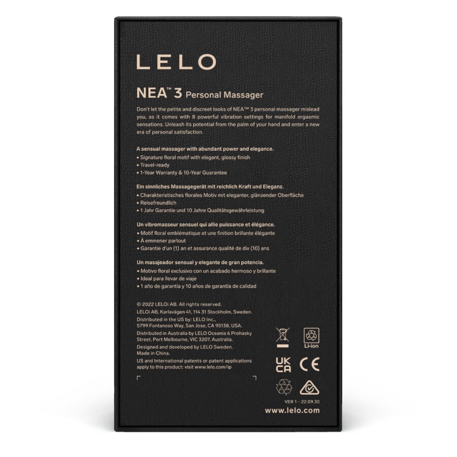 LELO - NEA 3 MASSAGEADOR PESSOAL PRETO