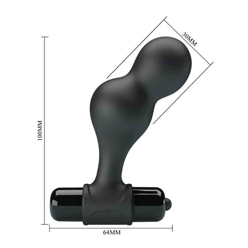 MR PLAY - PLUG ANAL VIBRANTE DE SILICONE PRETO