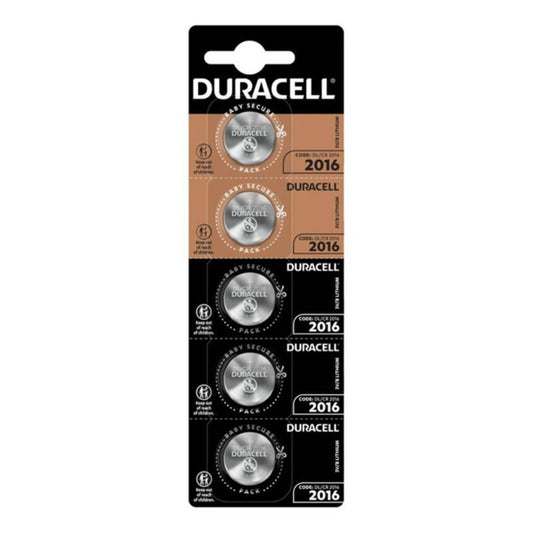 DURACELL - CR2016 3V BLISTER DE CÉLULA DE LÍTIO BUTTON*5