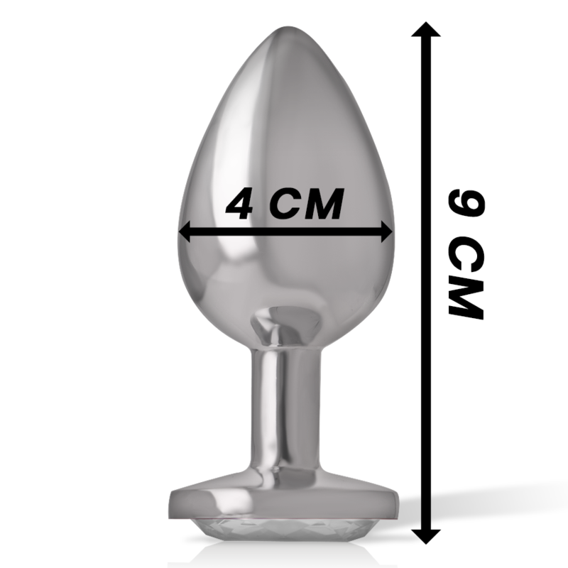 INTENSO - PLUG ANAL DE METAL DE ALUMÍNIO COM CRISTAL PRATEADO TAMANHO L