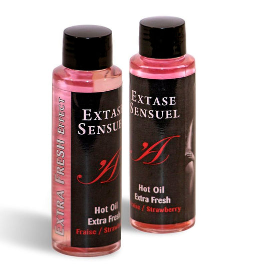 EXTASE SENSUAL - ÓLEO DE MASSAGEM EXTRA FRESCO COM EFEITO MORANGO 100 ML