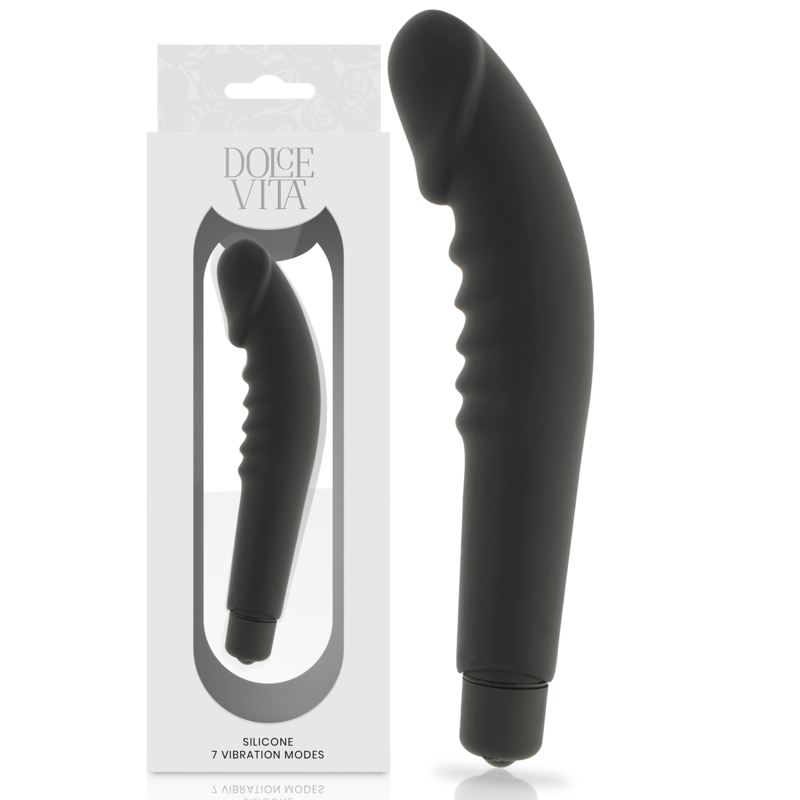 DOLCE VITA - VIBRADOR DE SILICONE REALISTA PLEASURE PRETO