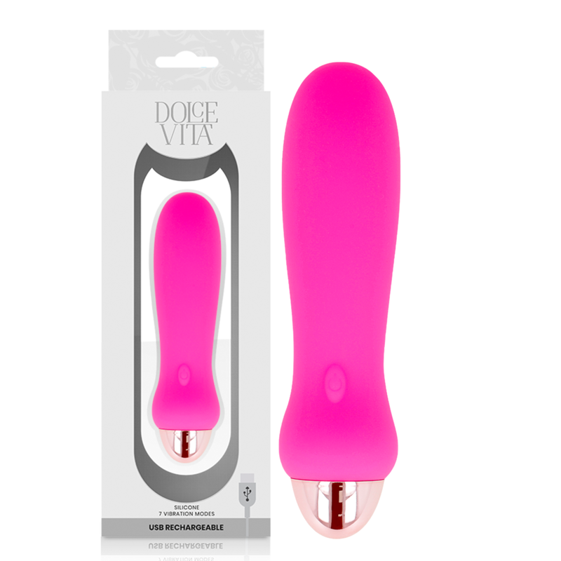 DOLCE VITA - VIBRADOR RECARREGÁVEL FIVE PINK 7 VELOCIDADES