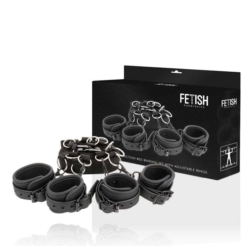 FETISH SUBMISSIVE - LUXUOSO FORRO DE NEOPRENE CAMA BONDAGE CONJUNTO