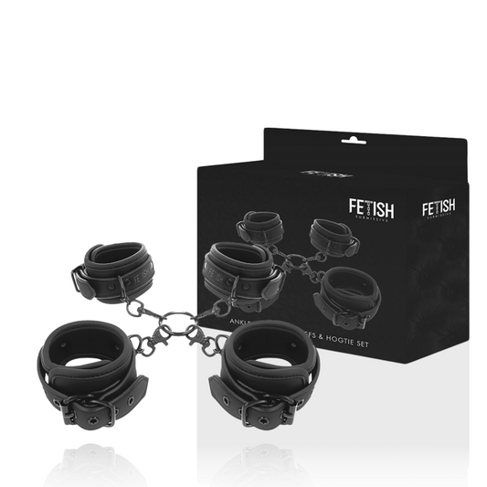 FETISH SUBMISSIVE - HANDS AND ANKLE CUFFS SET WITH NOPRENE LINING