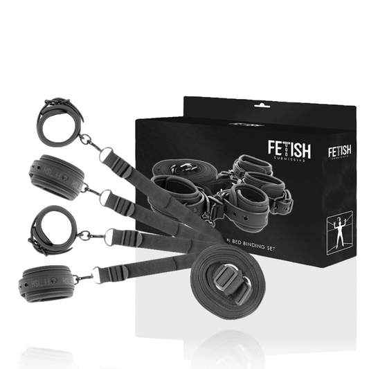 FETISH SUBMISSIVE - NON-PRENE LINING HANDCUFFS AND BONDAGE SET