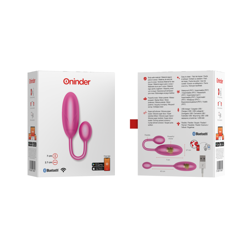 ONINDER - DENVER PINK VIBRATING EGG 7 X 2.7 CM - FREE APP