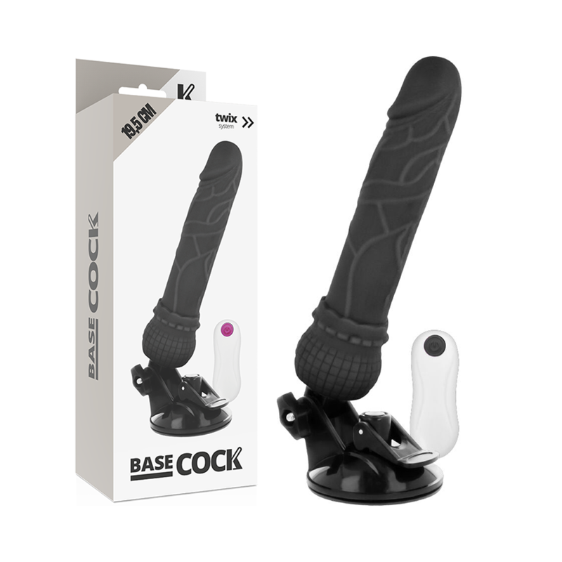 BASECOCK - VIBRADOR REALISTA NATURAL COM CONTROLE REMOTO 19,5 CM -OU- 4 CM