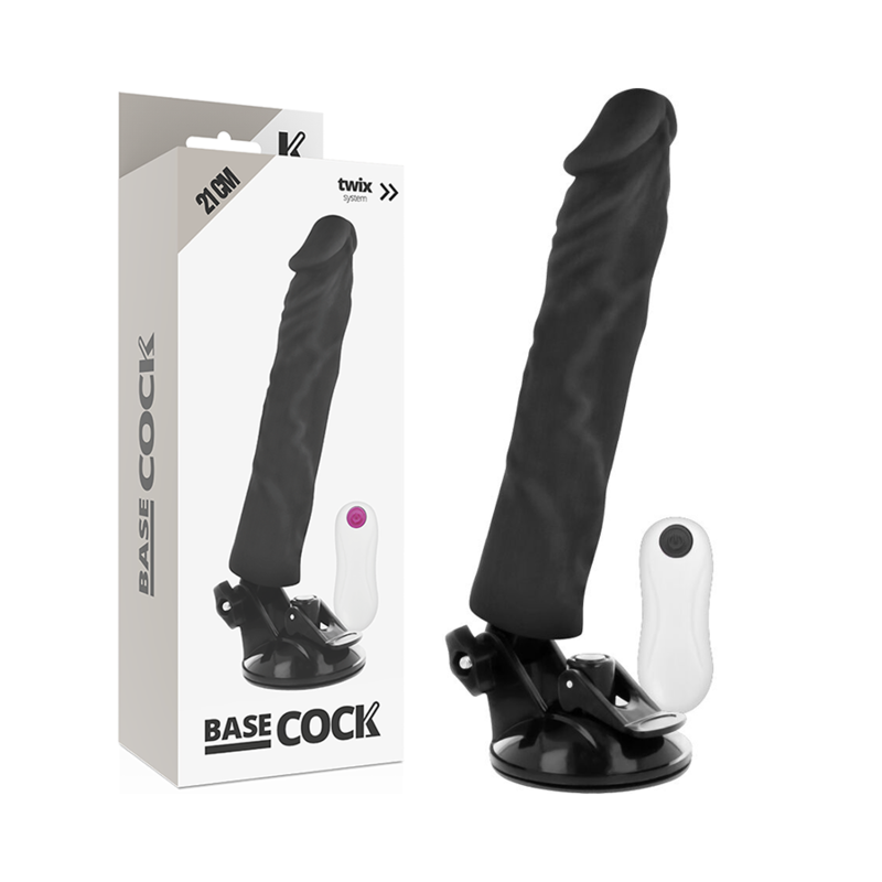 BASECOCK - VIBRADOR REALISTA NATURAL COM CONTROLE REMOTO 21 CM -OU- 4 CM