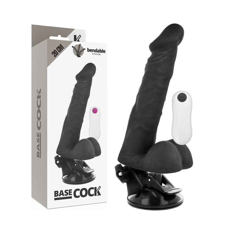 BASECOCK - VIBRADOR ARTICULADO COM CONTROLE REMOTO NATURAL 20 CM -OU- 4,5 CM