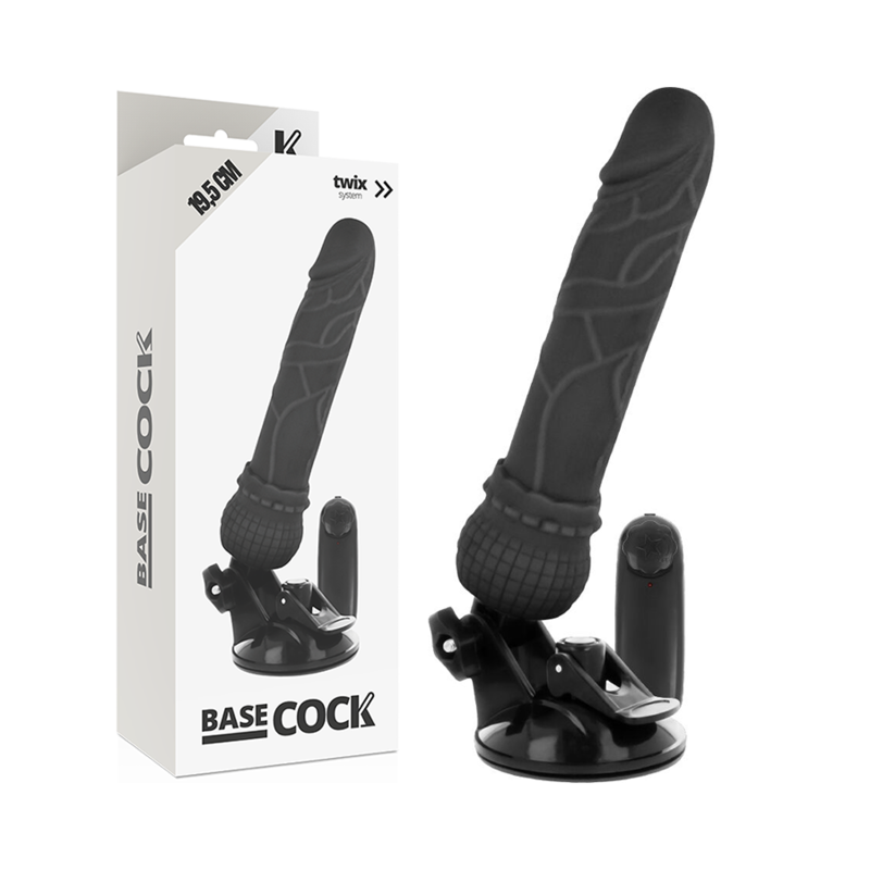 BASECOCK - VIBRADOR REALISTA NATURAL COM CONTROLE REMOTO 19,5 CM -OU- 4 CM