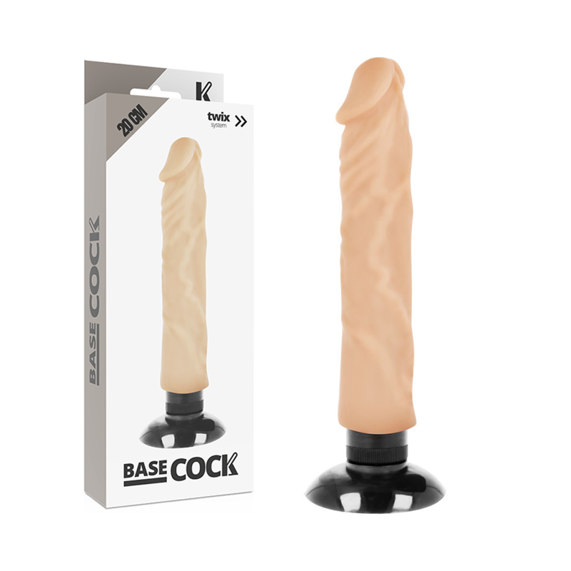 BASECOCK - VIBRADOR REALISTA 2-1 NATURAL 20 CM -OU- 4 CM