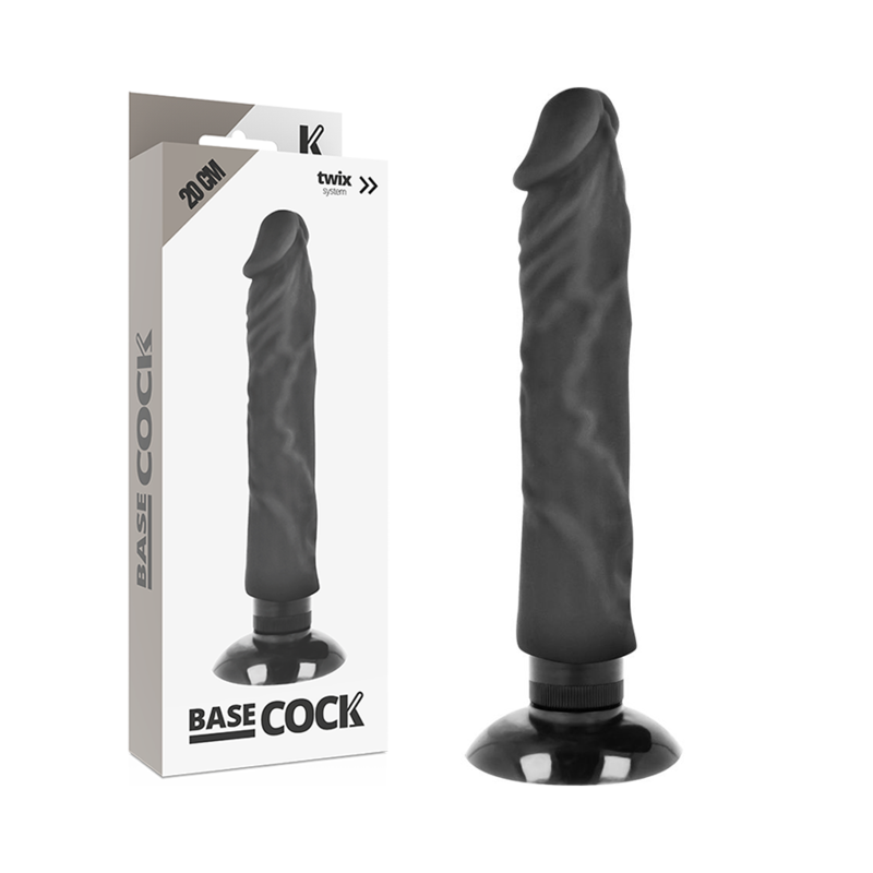 BASECOCK - VIBRADOR REALISTA 2-1 NATURAL 20 CM -OU- 4 CM