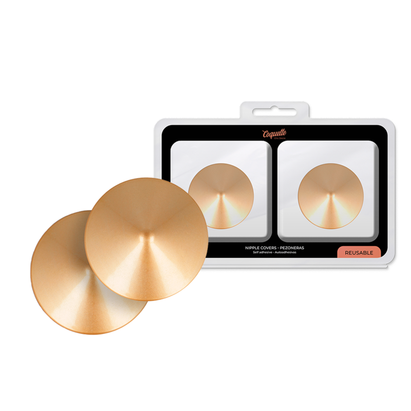 COQUETTE CHIC DESIRE - METAL NIPPLE COVERS WITH GOLDEN CIRCLES