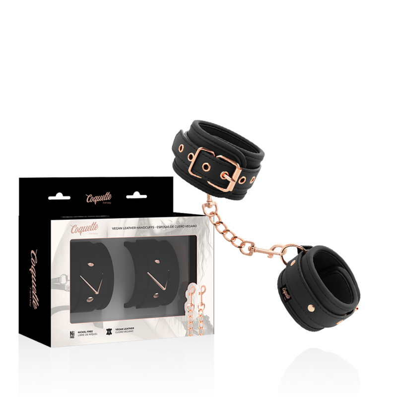 COQUETTE CHIC DESIRE - FANTASY VEGAN LEATHER HANDCUFFS WITH NOPRENE LINING