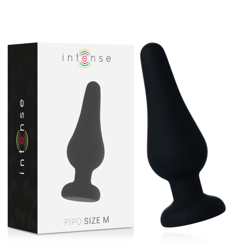 INTENSO - PLUG ANAL PIPO M SILICONE PRETO 11 CM