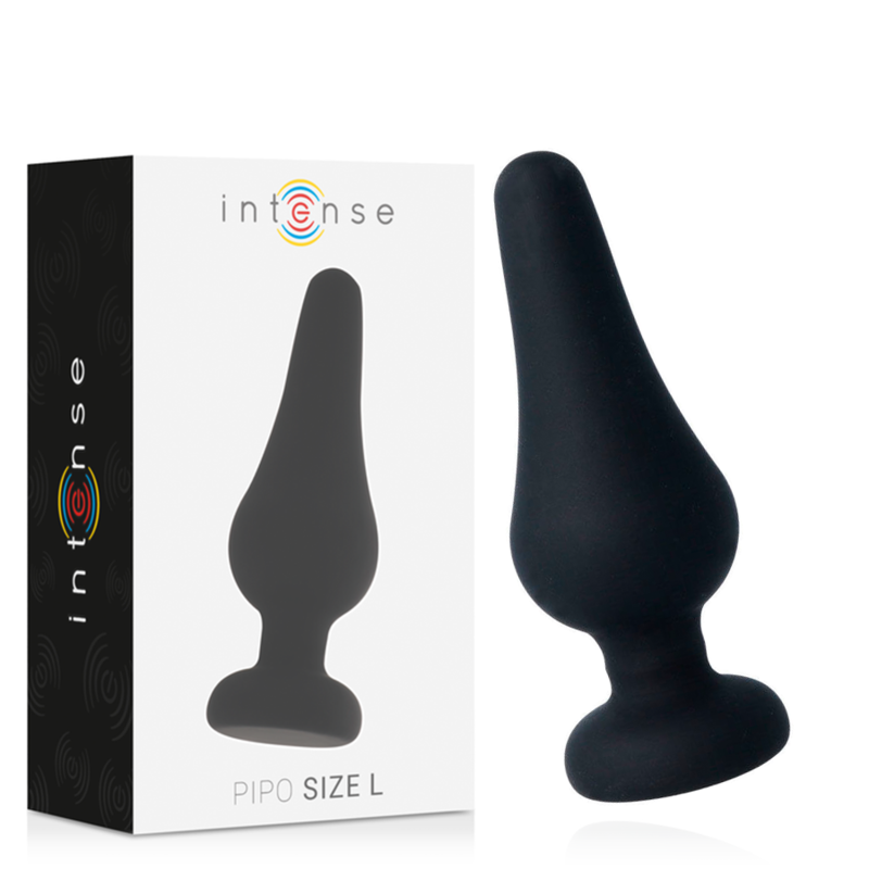 INTENSO - PLUG ANAL PIPO L SILICONE PRETO 13 CM