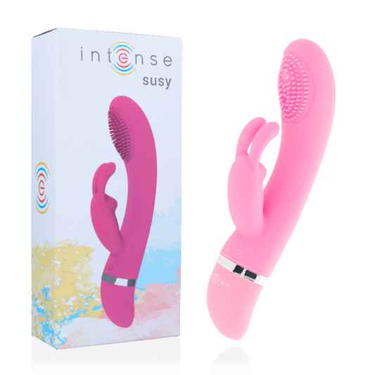 INTENSO - SUSY VIBRADOR OSCILANTE SILICONE COELHO ROSA