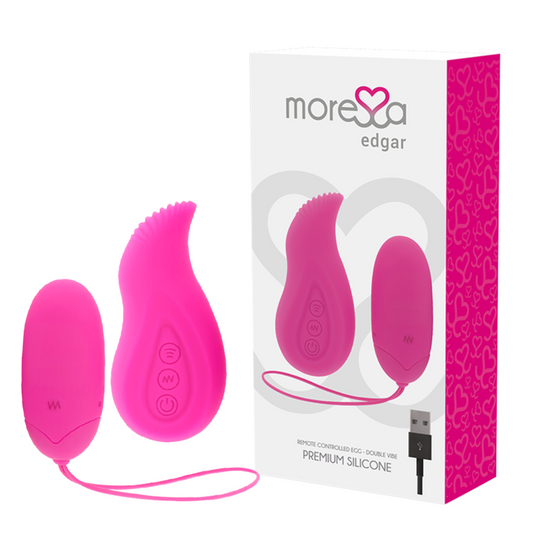 MORESSA - EDGAR SET DUO CONTROLE REMOTO EGG E COM VIBRAÇÃO INTEGRADA CONTROLE REMOTO DE SILICONE PREMIUM