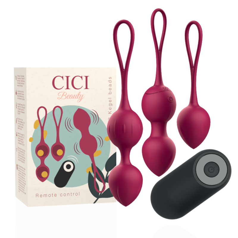 CICI BEAUTY - SILICONE PREMIUM 3 CONTAS KEGEL VIBRATÓRIAS CONTROLE REMOTO