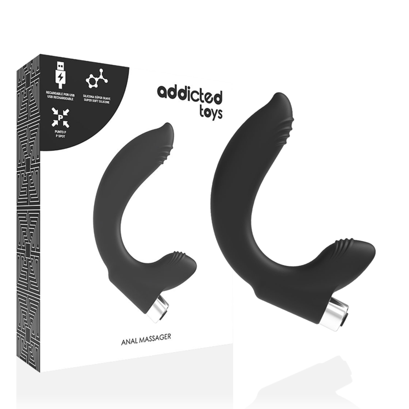 ADDICTED TOYS - VIBRADOR DE PRÓSTATA RECARREGÁVEL MODELO 7 - PRETO