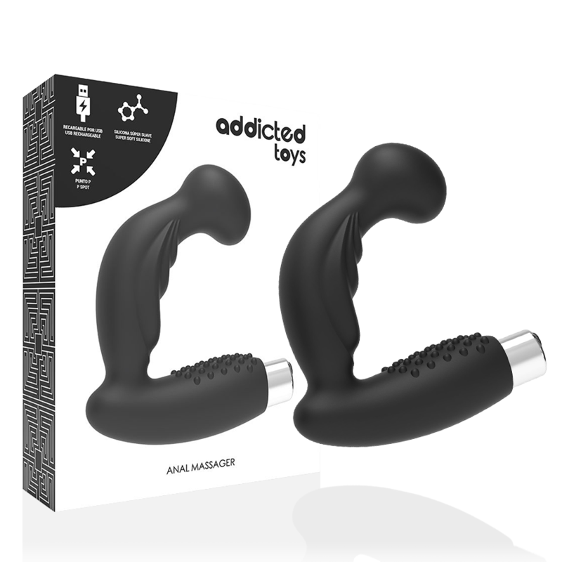 ADDICTED TOYS - VIBRADOR DE PRÓSTATA RECARREGÁVEL MODELO 3 - PRETO