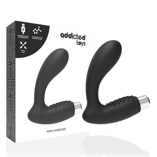 ADDICTED TOYS - VIBRADOR DE PRÓSTATA RECARREGÁVEL MODELO 5 - PRETO