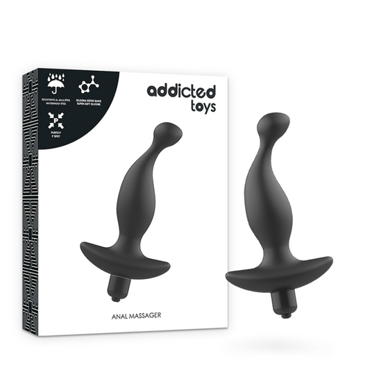 ADDICTED TOYS - MASSAGEADOR ANAL VIBRANTE PRETO MODELO 1