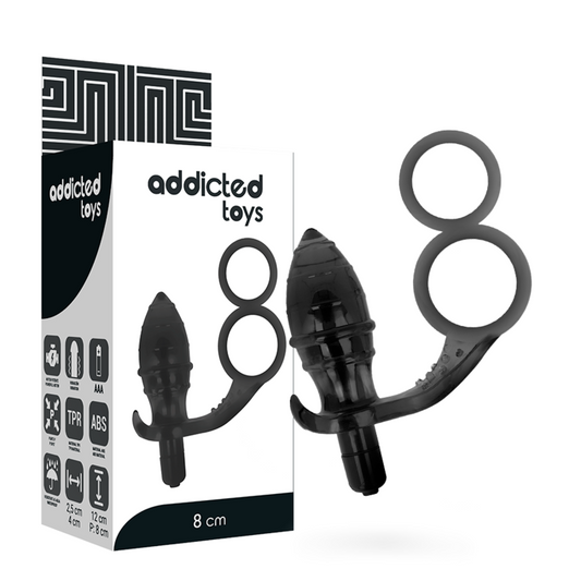 ADDICTED TOYS - PLUG ANAL COM ANEL PRETO DUPLO