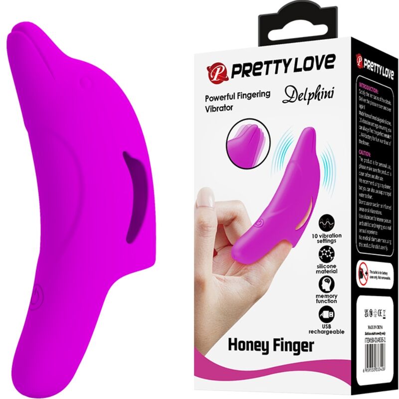 PRETTY LOVE - DELPHINI PODEROSO ESTIMULADOR DE DEDO ROXO