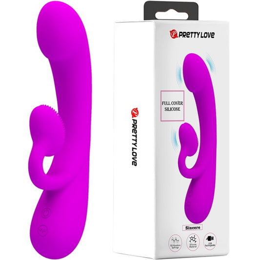 PRETTY LOVE - SINCERE PURPLE SILICONE CLITORIS VIBRATOR AND SUCKER