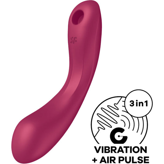 SATISFYER - CURVE TRINITY 1 AIR PULSE VIBRAÇÃO VERMELHO