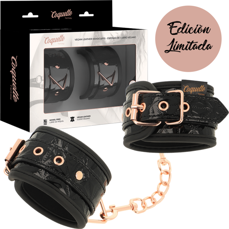 COQUETTE CHIC DESIRE - BLACK EDITION NEOPRENE LINED HANDCUFFS