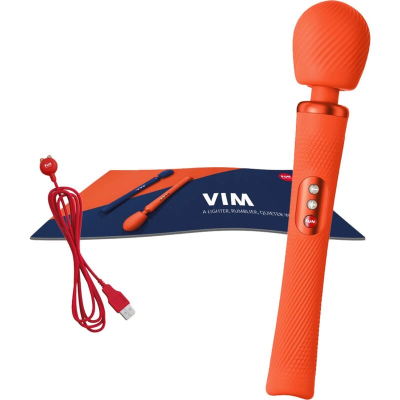 FUN FACTORY - VIM WAND RUMBLE VIBRADOR RECARGABLE SILICONA AZUL MEDIANOCHE