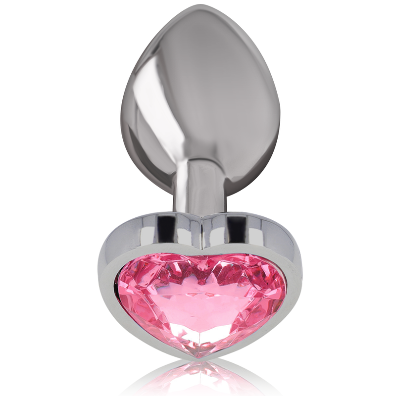 INTENSE - PINK HEART ALUMINUM METAL ANAL PLUG SIZE M