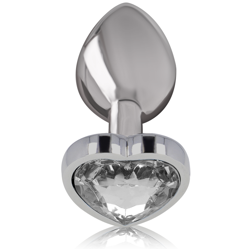 INTENSE - WHITE HEART ALUMINUM METAL ANAL PLUG SIZE M