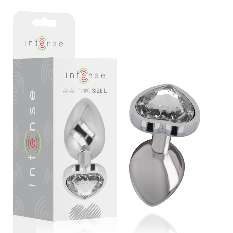 INTENSE - WHITE HEART ALUMINUM METAL ANAL PLUG SIZE L