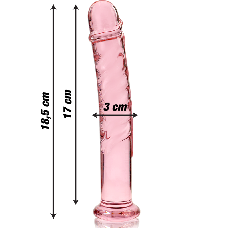 NEBULA SERIES BY IBIZA - MODEL 16 TRANSPARENT BOROSILICATE GLASS DILDO 18.5 CM -O- 3 CM