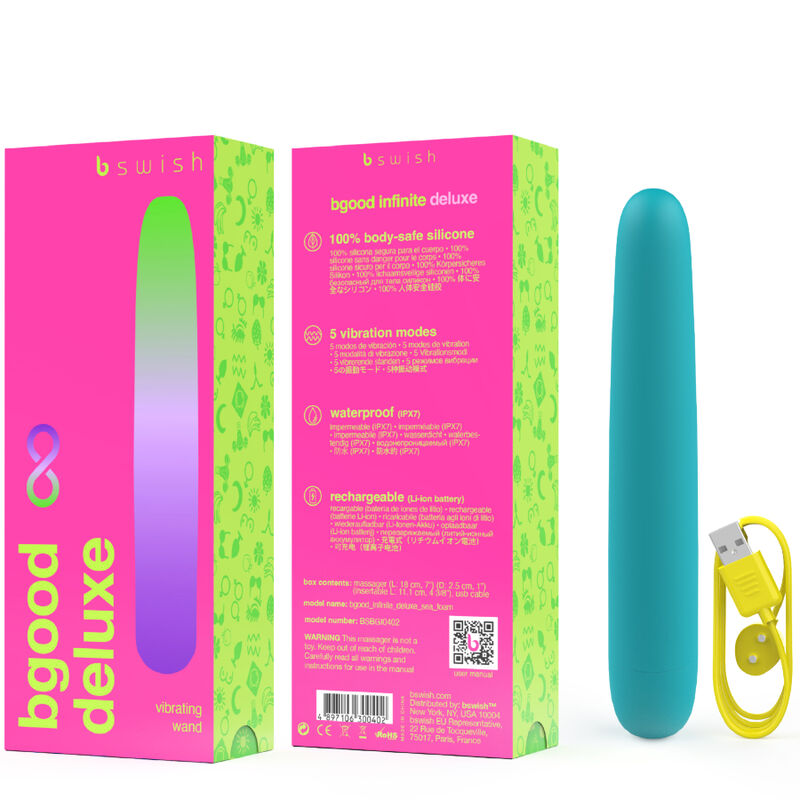 B SWISH - BGOOD INFINITE DELUXE VIBRADOR DE SILICONE RECARREGÁVEL AZUL