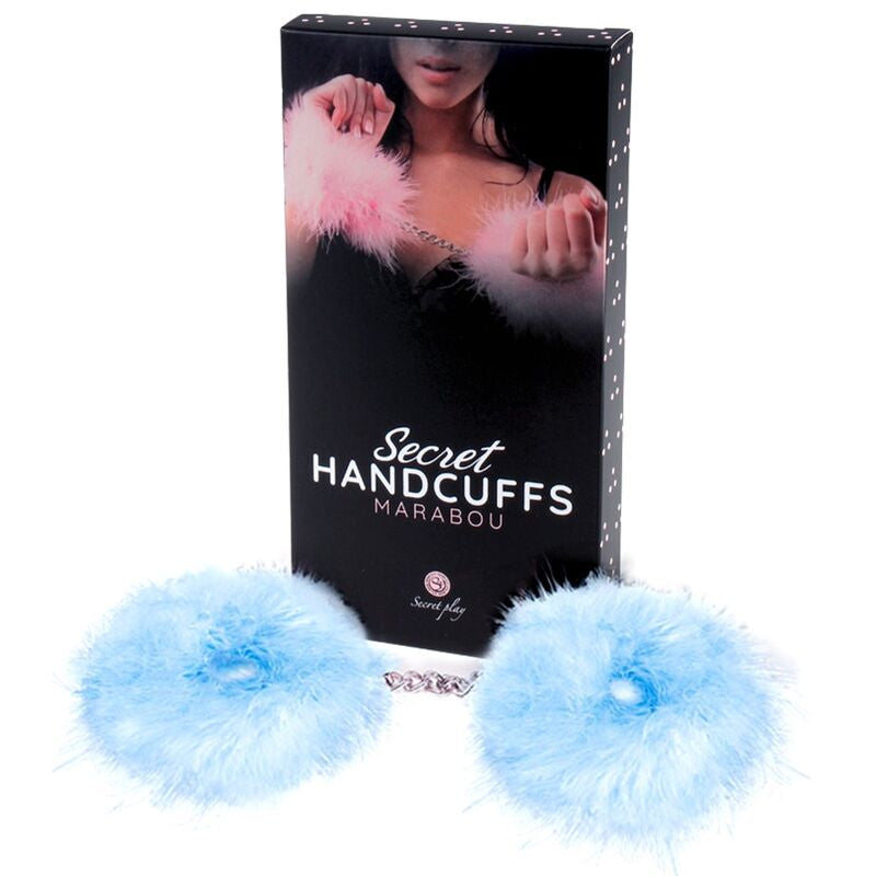 SECRETPLAY - MARABOU BLUE HANDCUFFS