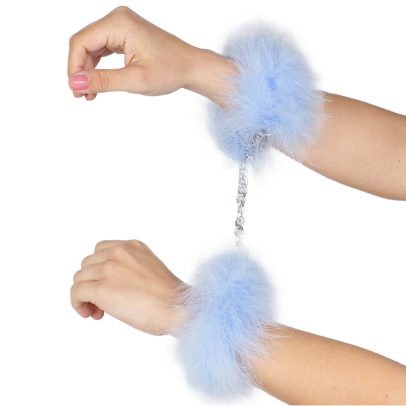 SECRETPLAY - MARABOU BLUE HANDCUFFS