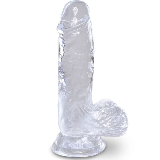 KING COCK - CLEAR REALISTIC PENIS WITH TESTICLES 10.1 CM TRANSPARENT