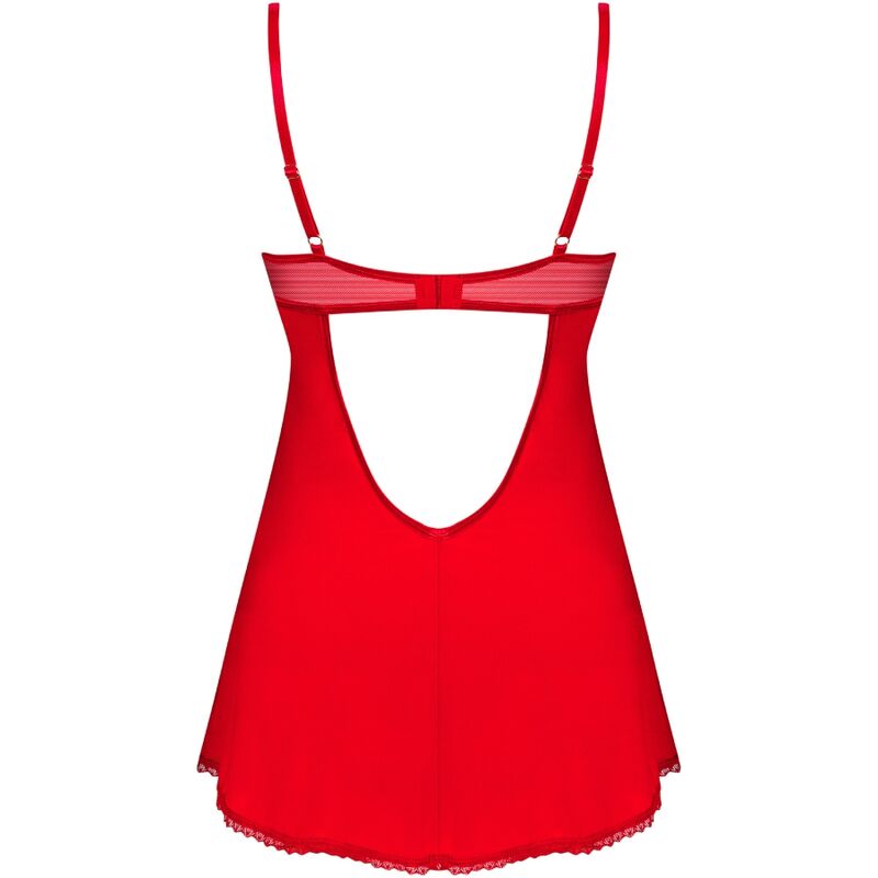 OBSESSIVE - CHEMISE E TANGA INGRIDIA VERMELHO XS/S