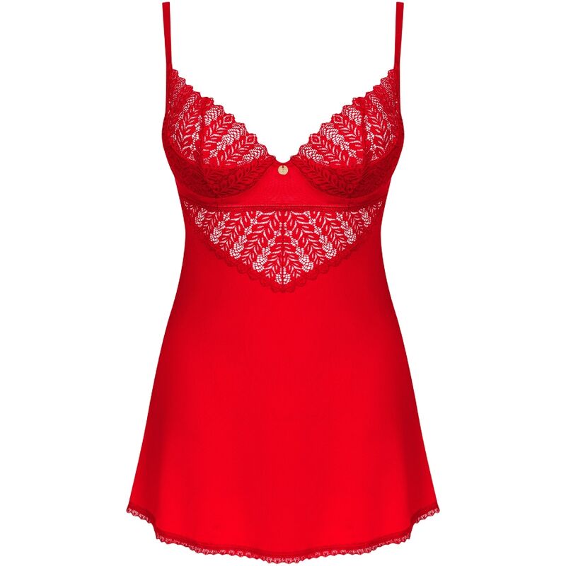 OBSESSIVE - CHEMISE E TANGA INGRIDIA VERMELHO XS/S