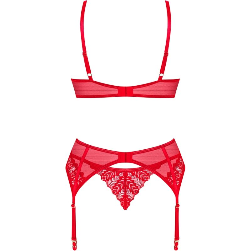 OBSESSIVE - INGRIDIA THREE-PIECE SET RED XS/S