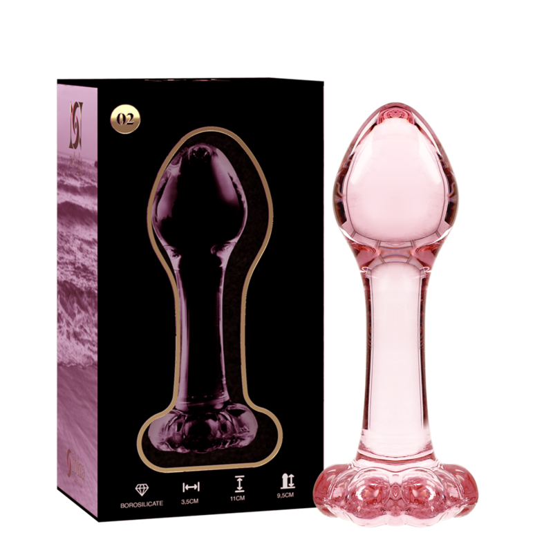 NEBULA SERIES BY IBIZA - MODEL 2 PLUG TRANSPARENT BOROSILICATE GLASS 11 CM -OR- 3.5 CM