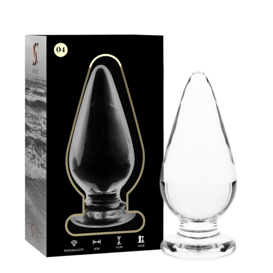 NEBULA SERIES BY IBIZA - MODEL 4 PLUG TRANSPARENT BOROSILICATE GLASS 11 CM -OR- 5 CM