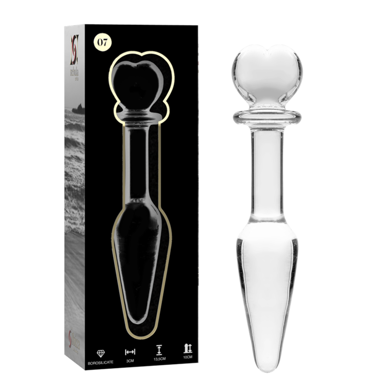 NEBULA SERIES BY IBIZA - MODEL 7 PLUG TRANSPARENT BOROSILICATE GLASS 13.5 CM -O- 3 CM