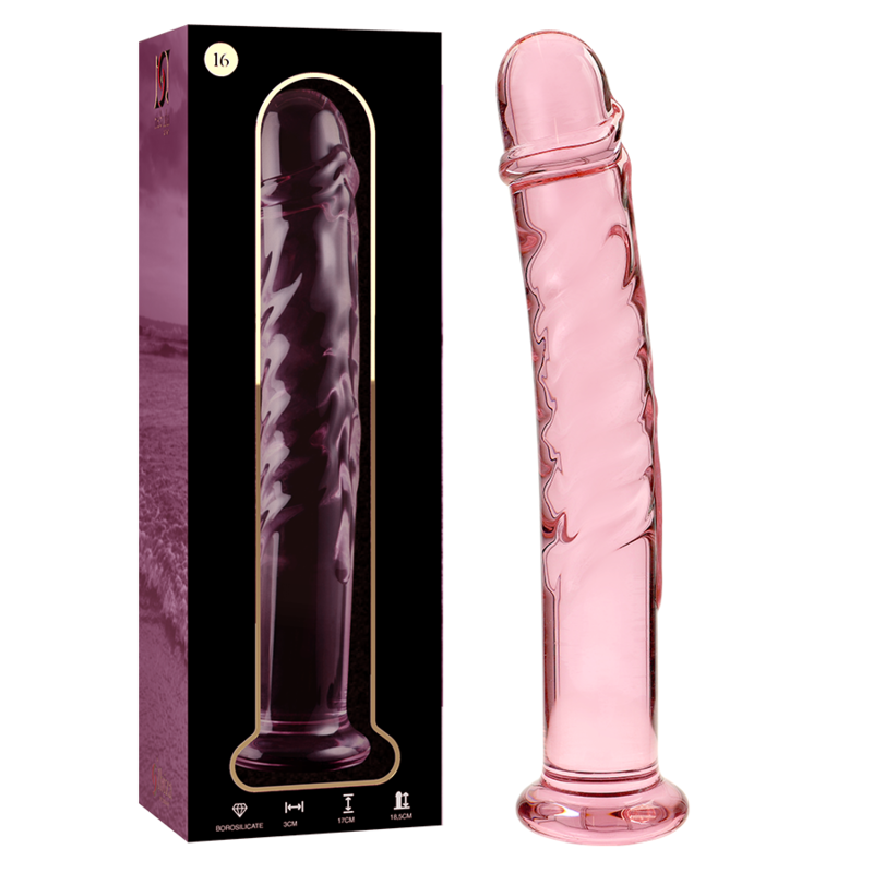 NEBULA SERIES BY IBIZA - MODEL 16 TRANSPARENT BOROSILICATE GLASS DILDO 18.5 CM -O- 3 CM